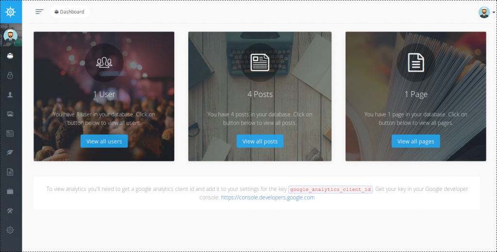 Voyager Welcome page