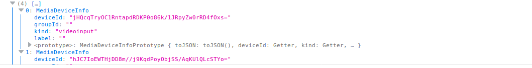 javascript mediadevices interface