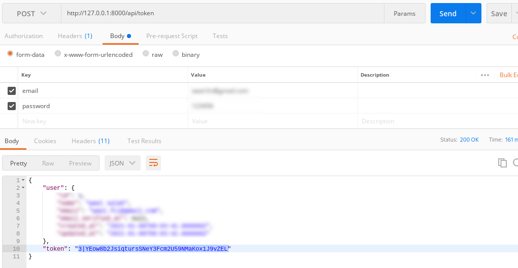 Laravel 8 Sanctum Authentication For Mobile APIS - token