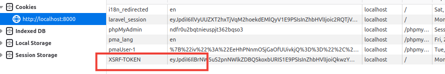 laravel XSRF Token cookie