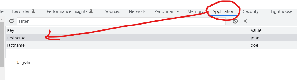 LocalStorage And SessionStorage In Javascript - inspecting the browser