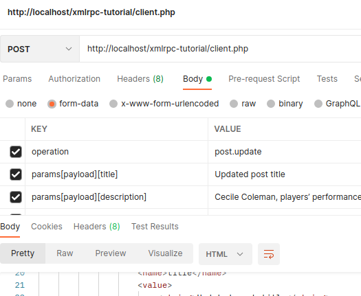 xmlrpc - postman4